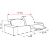 Superstretch Husse für Sofa Relax -3 Sitzer 2 Füße Mila